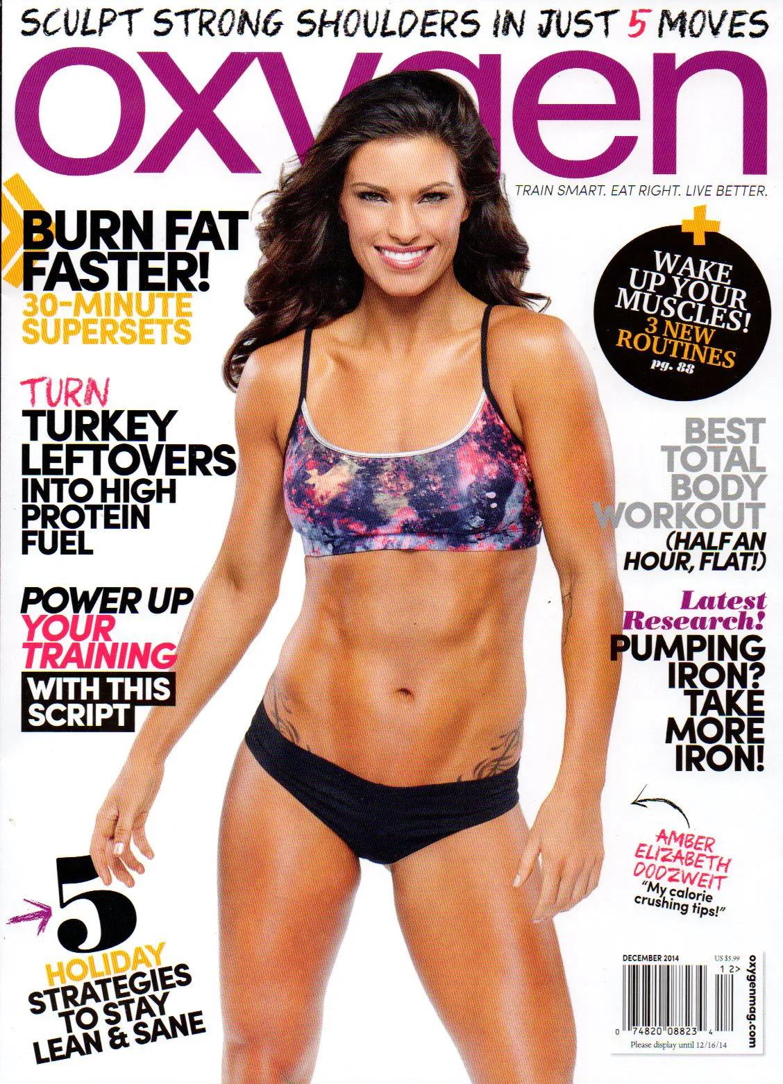 Cover of the December 2014 issue of Oxygen Magazine