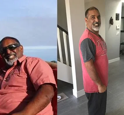 Roger's before and after, down 28 pounds in 6 weeks